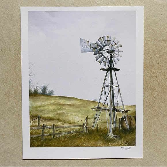 Other - “Windmill with Tank” watercolor print.